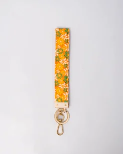 Retro Floral Wristlet Keychain