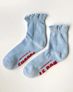 Ruffled Hugger Crew Socks - Periwinkle