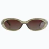 Scarlet Vintage Polarized Oval Cat-Eye Sunglasses - Green