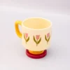 Short Ceramic Mug - Tulips