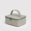 Small Cosmetic Case - Sage Stripe