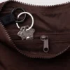 Small Nylon Crescent Bag w/ Key Leash - Coffee