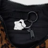Small Nylon Crescent Bag w/ Key Leash - Leopard
