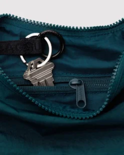 Small Nylon Crescent Bag w/ Key Leash - Deep Sea