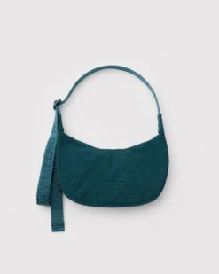 Small Nylon Crescent Bag w/ Key Leash - Deep Sea