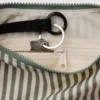 Small Nylon Crescent Bag w/ Key Leash - Sage Stripe