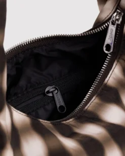 Small Nylon Meringue Bag - Blurred Gingham Brown