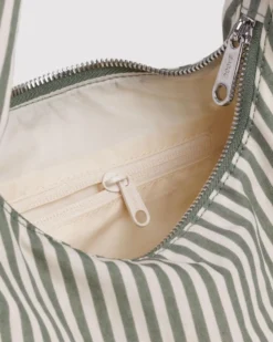 Small Nylon Meringue Bag - Sage Stripe