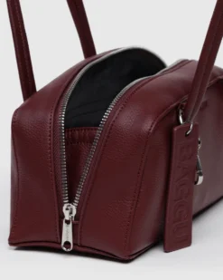 Small Recycled Leather Bowler Bag - Mahogany