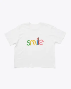 Smile Boxy Tee - Ivory