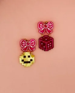 Smiley + Dice Earrings