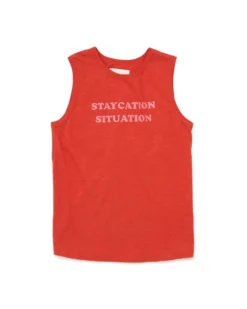 Staycation Situation Slub Muscle Tank