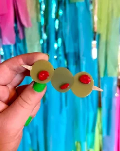 Stuffed Olive Hair Clip Set