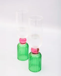 Tipsy Turvy Bar Glass Set - Green