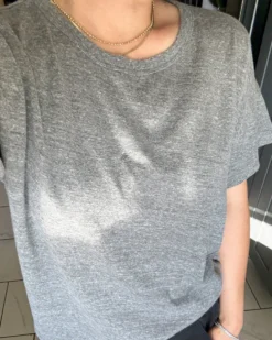 Vintage Fille Tee - Heather Grey
