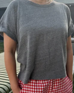 Vintage Fille Tee - Heather Grey