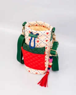 Water Bottle Sling - Cherry Hearts
