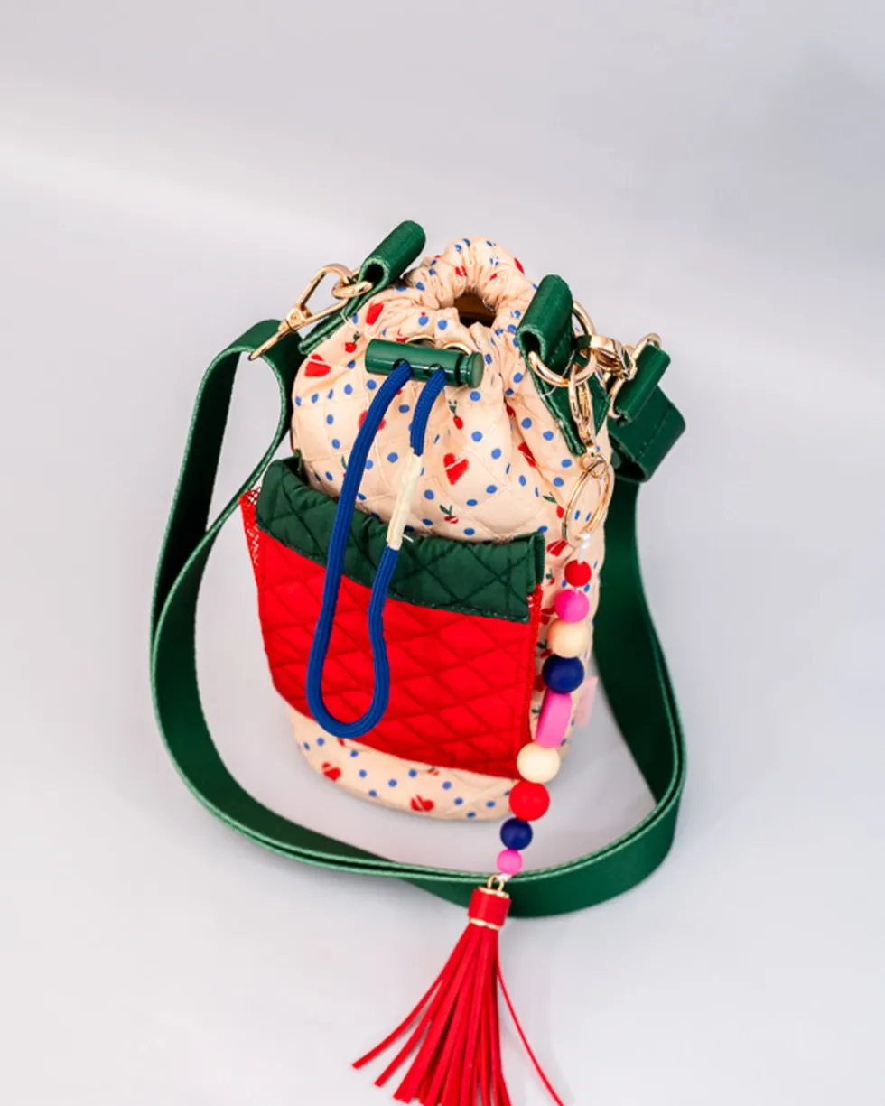 Water Bottle Sling - Cherry Hearts