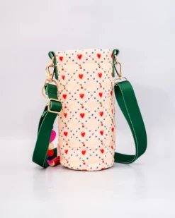 Water Bottle Sling - Cherry Hearts