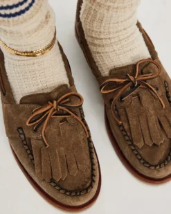 We The Free Benny Boat Shoe - Grey Taupe Suede
