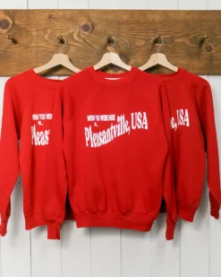 Wish You Were Here In Pleasantville Sweatshirt - Red