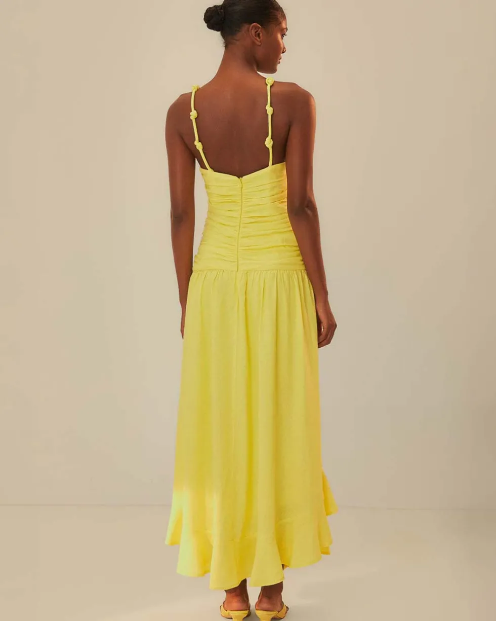 Yellow Cross Over Maxi Dress