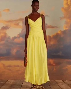 Yellow Cross Over Maxi Dress